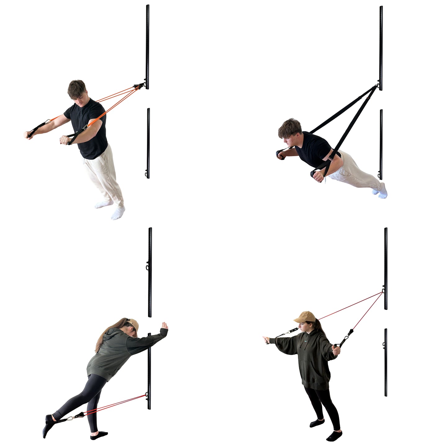 Muscle-Kik Aluminum Wall-Mounted Anchor Fitness System - Adjustable, Multi-Functional, Space Saving Home Gym / Double Set