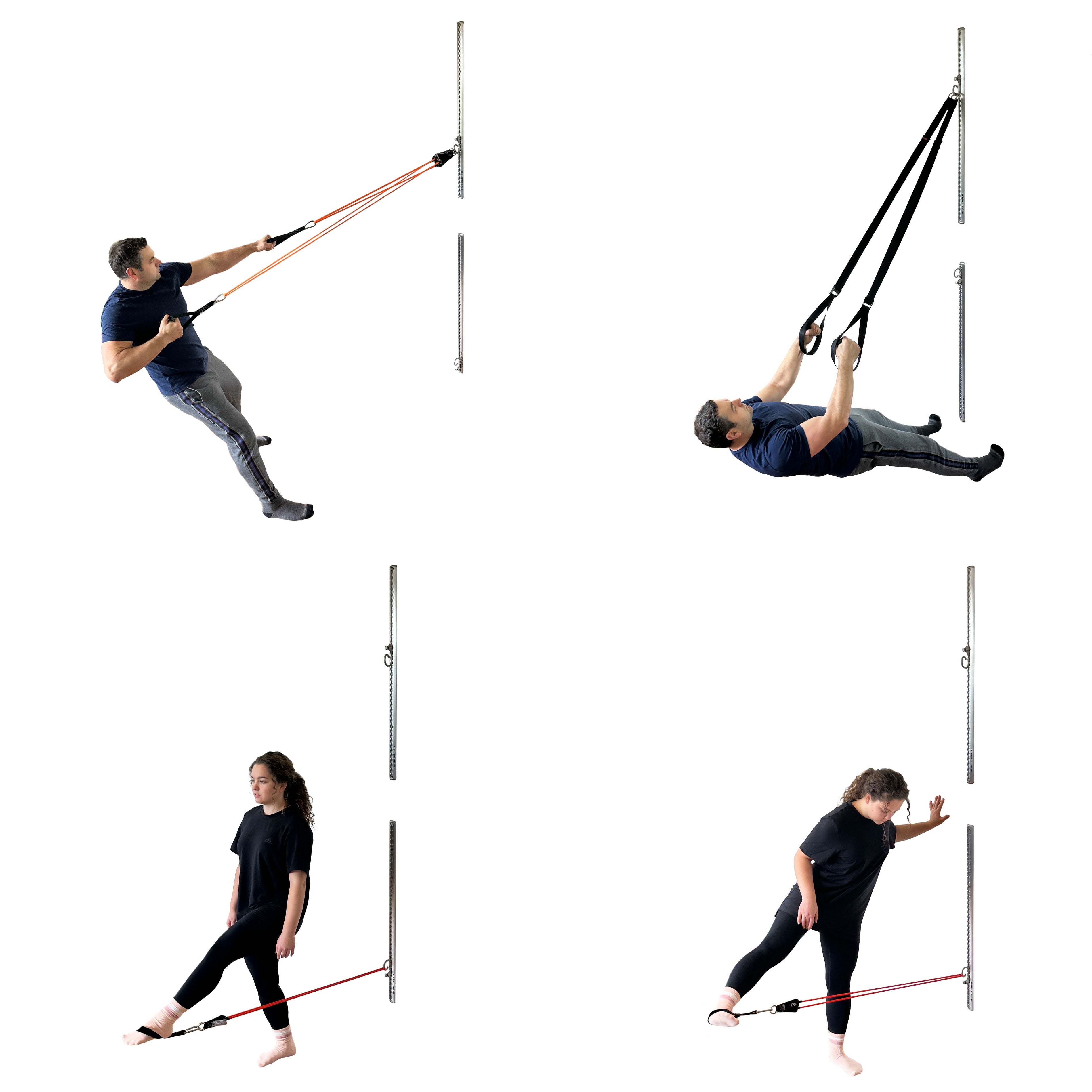 3) Single Silver Aluminum Wall-Mounted Anchor Fitness System - Adjustable, Multi-Functional, Space Saving Home Gym Solution for Strength Training, Workout Goals | 100+ Exercises, Easy Installation, 300lbs Capacity